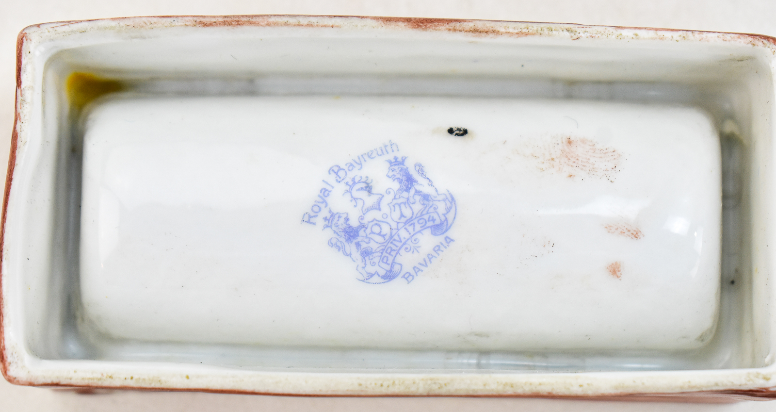 ROYAL BAYREUTH "DEVIL AND CARDS" STAMP BOX