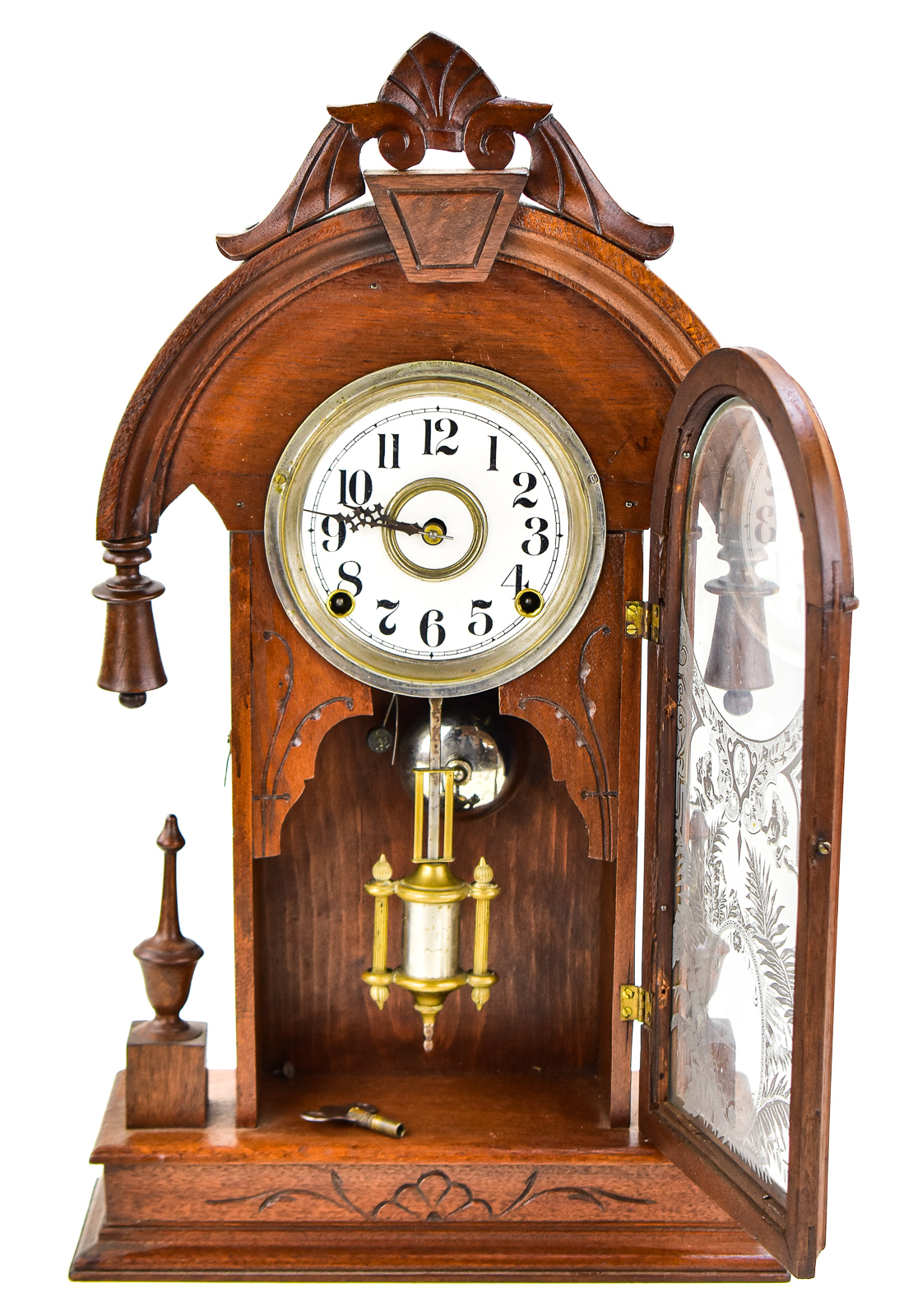 NEW HAVEN "ELBE" 8-DAY SHELF CLOCK