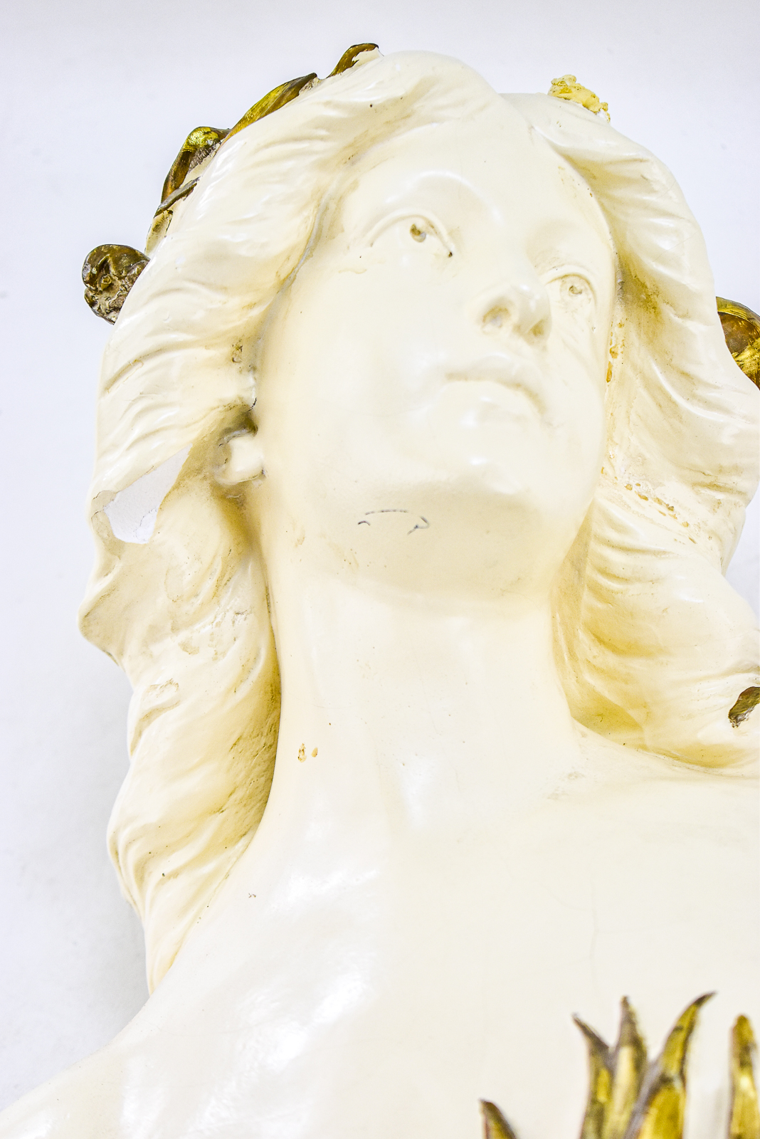 PAINTED PLASTER SCULPTURES, "GIRL READING A BOOK" & "FLORA"