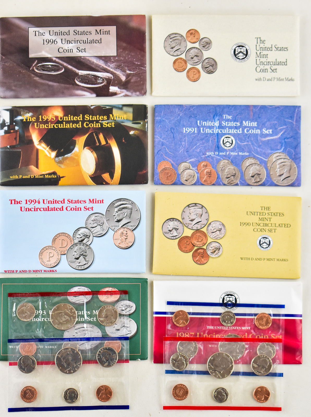 COLLECTION OF U.S. UNCIRCULATED COIN SETS 1987-2008