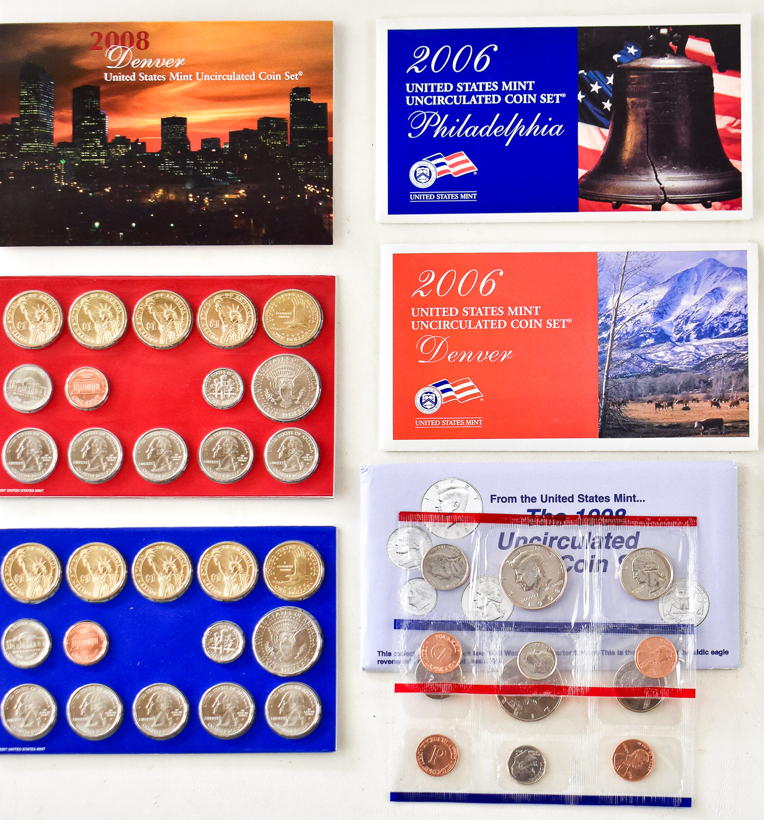COLLECTION OF U.S. UNCIRCULATED COIN SETS 1987-2008