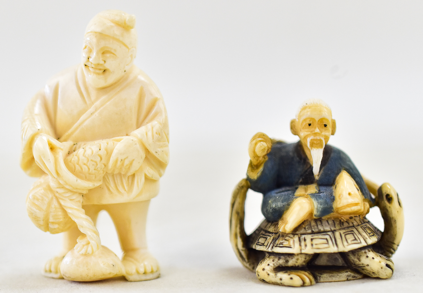 ASIAN STONE AND BONE CARVED FIGURES