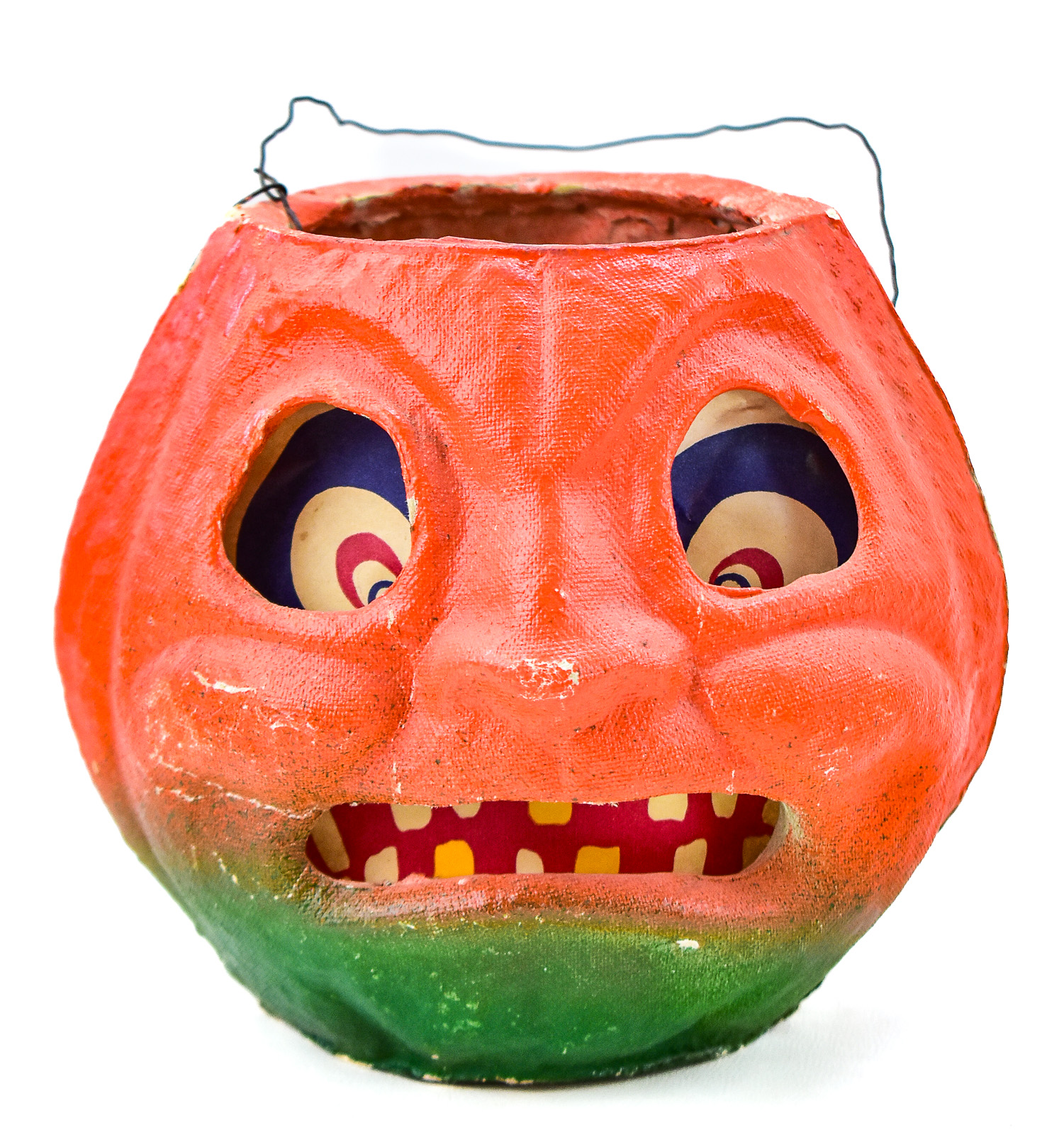AMERICAN PULP PAPER MACHE JACK-O-LANTERN BUCKET