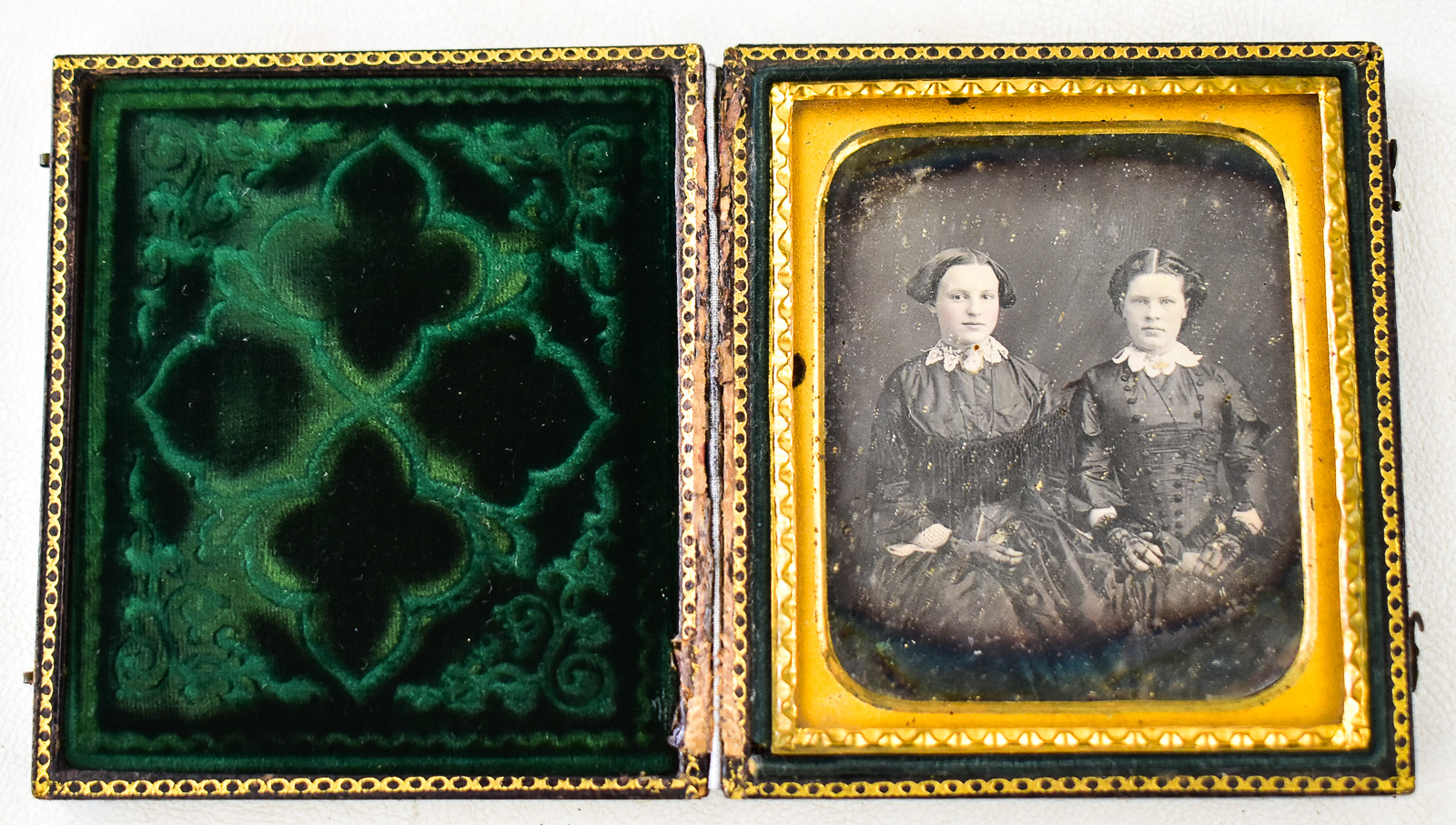 CASED DAGUERREOTYPE OF TWO WOMEN IN MOURNING