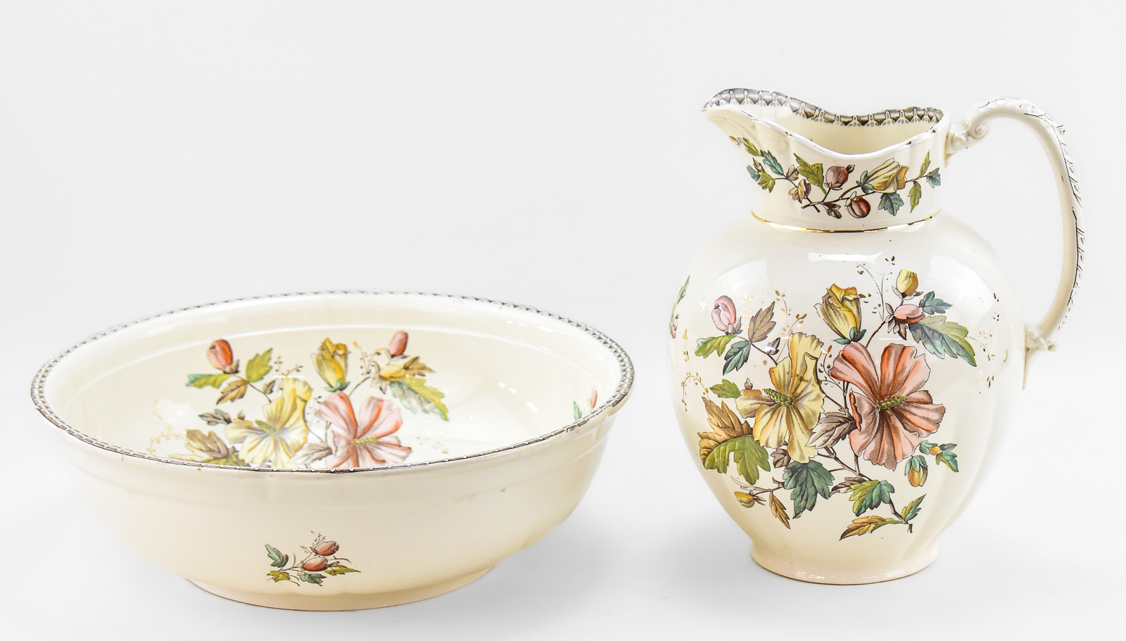 CERAMIC WASH BASIN AND PITCHER SET