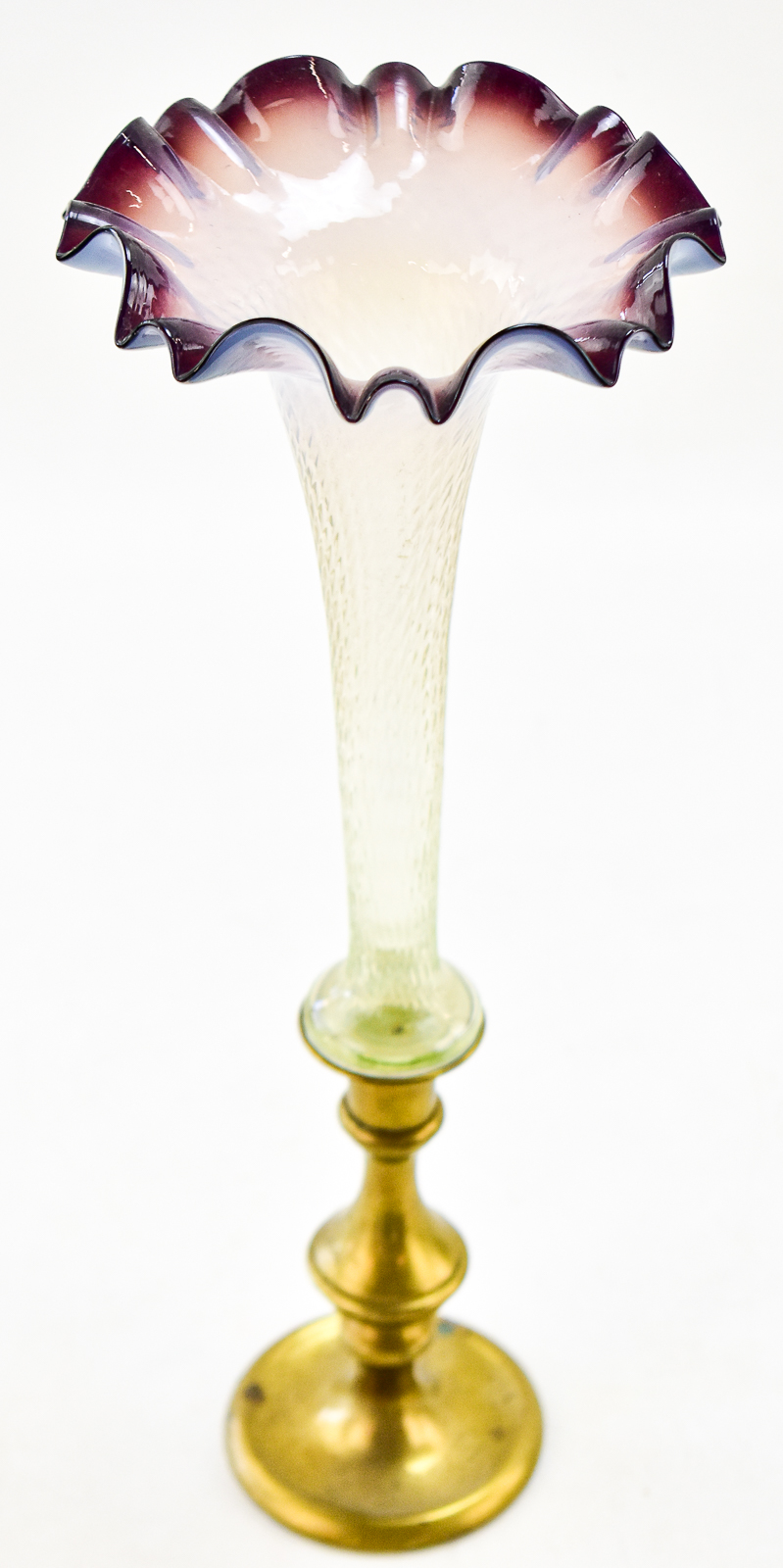 OPALESCENT GLASS TRUMPET VASE