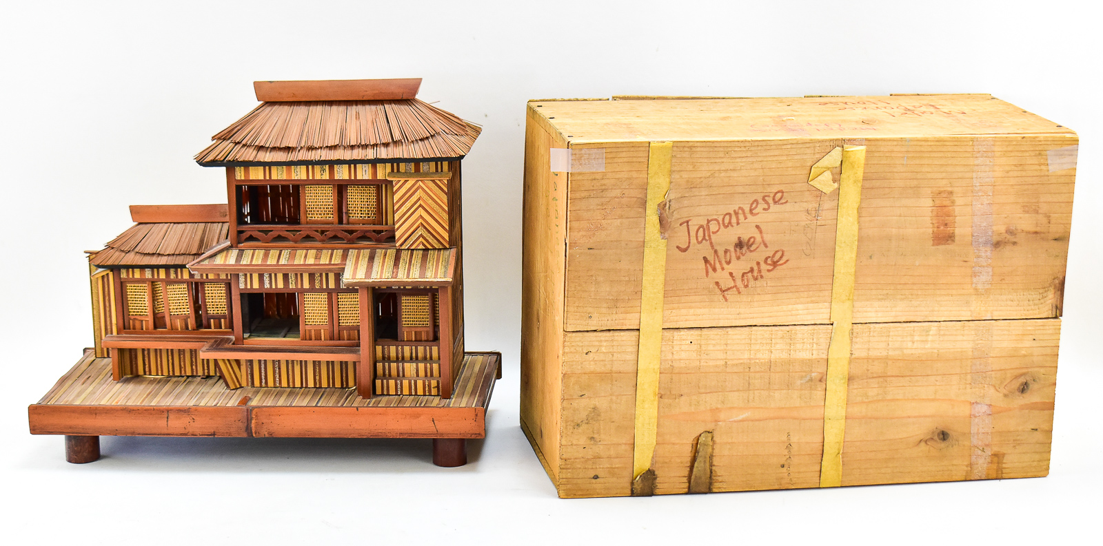 JAPANESE BAMBOO MODEL CELEBRATION TEA HOUSE, C. 1950s