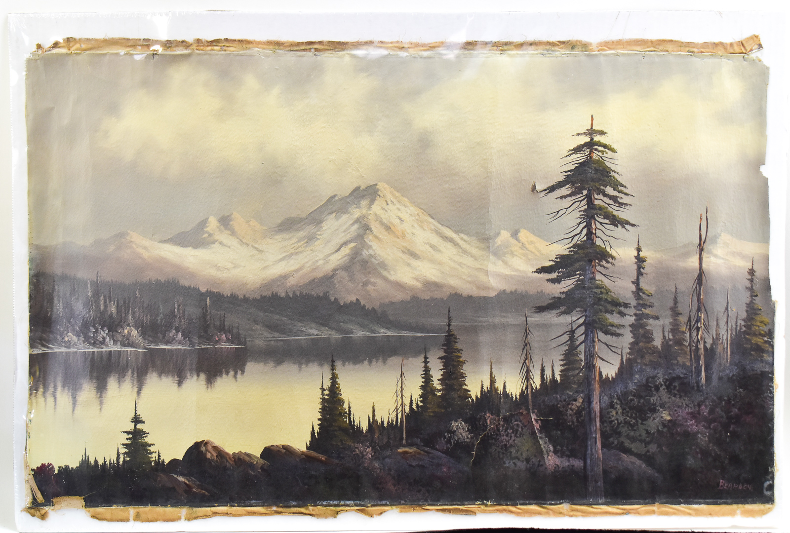 MELVIN BEARDEN 'OLYMPIC MOUNTAINS' OIL PAINTING