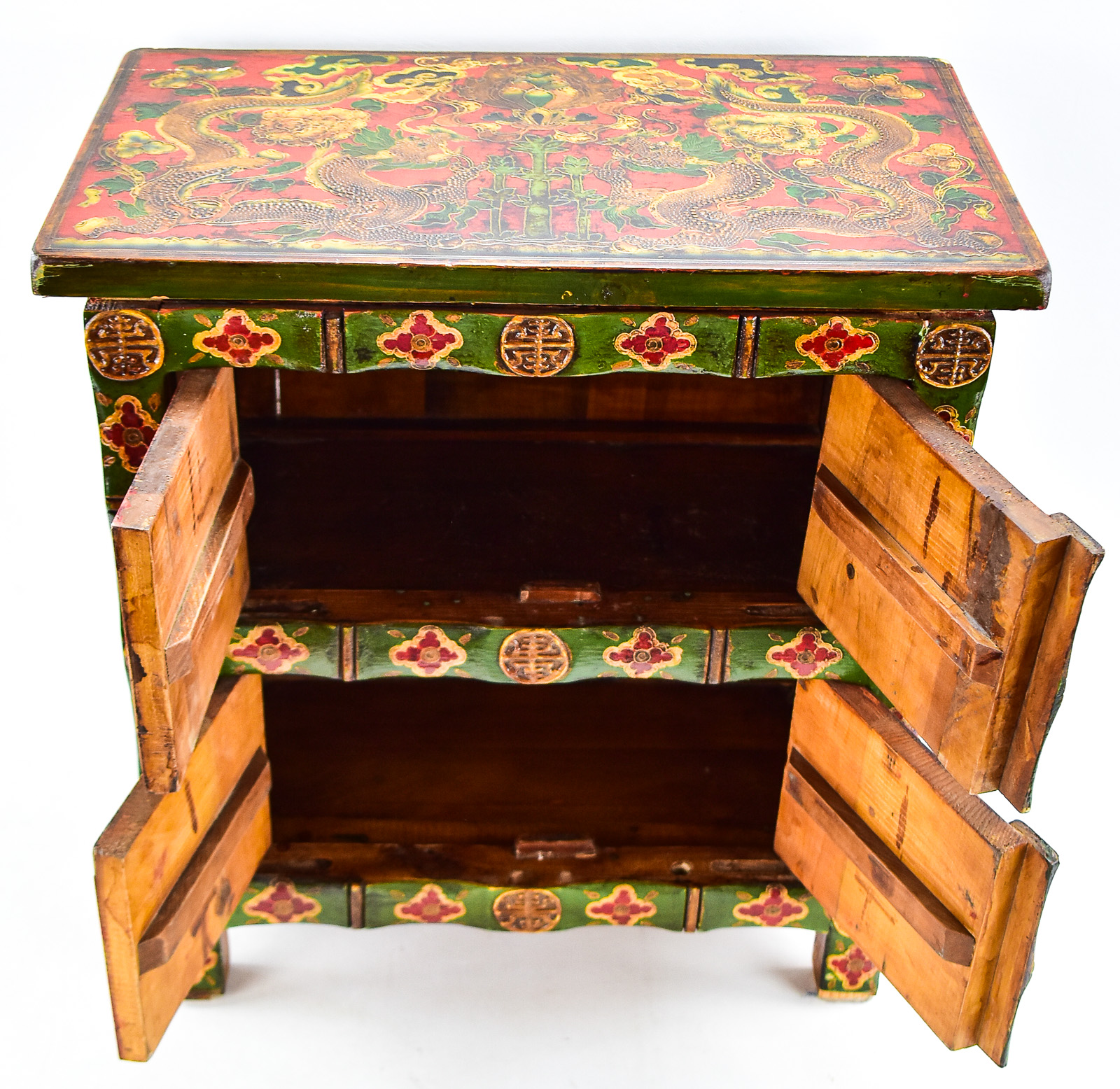 HAND-PAINTED TIBETAN CABINET, EARLY 20TH CENTURY
