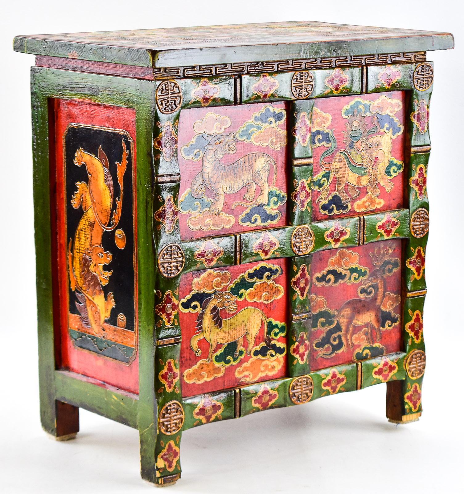 HAND-PAINTED TIBETAN CABINET, EARLY 20TH CENTURY