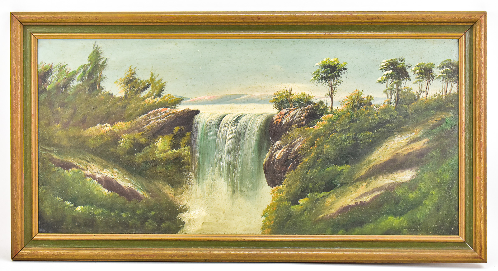 WATERFALL LANDSCAPE OIL PAINTING