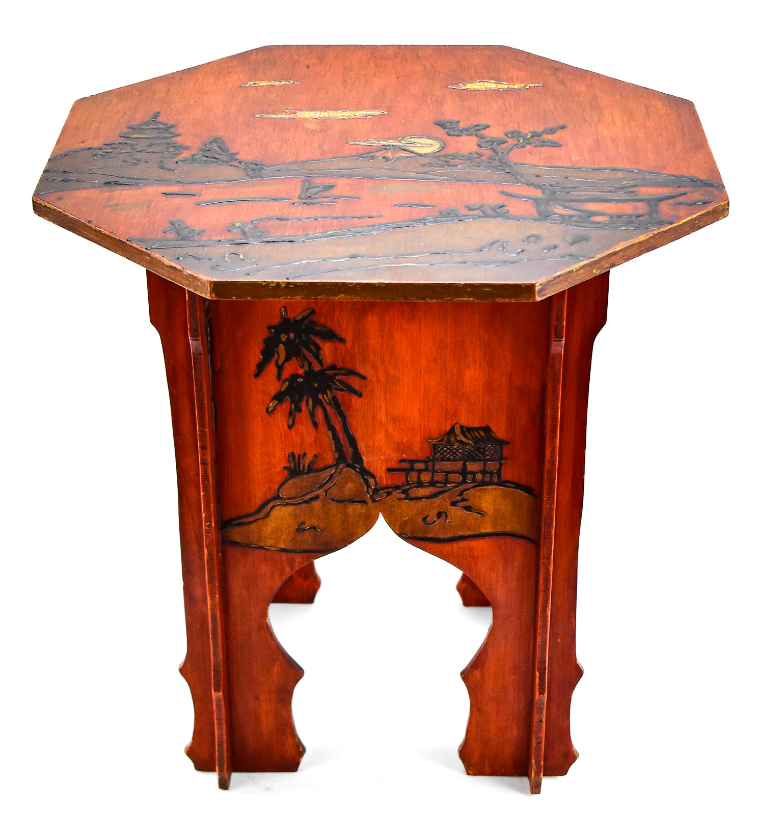 JAPANESE OCTAGONAL COMPANION STAND OR SEWING TABLE