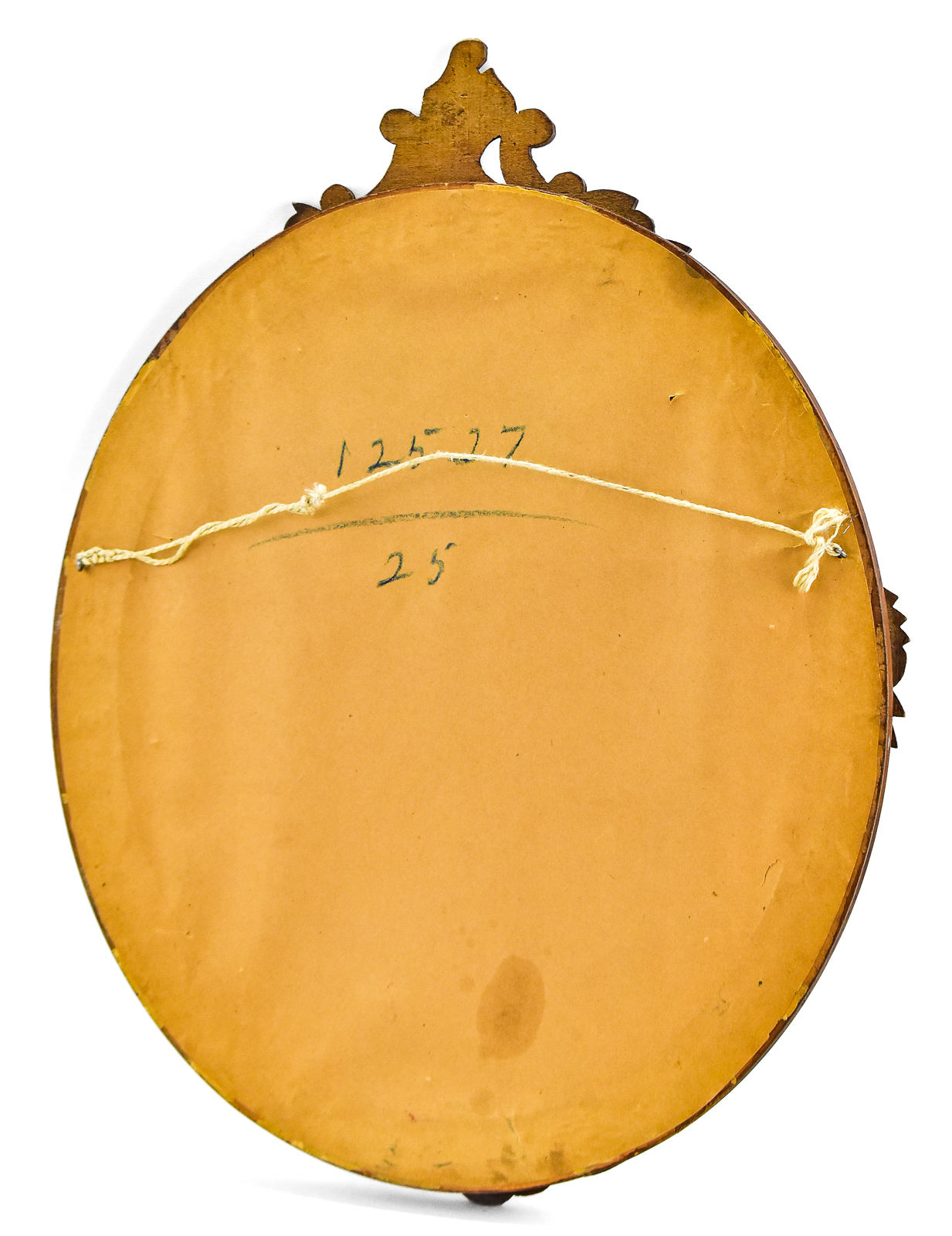 CARVED WOODEN OVAL WALL MIRROR