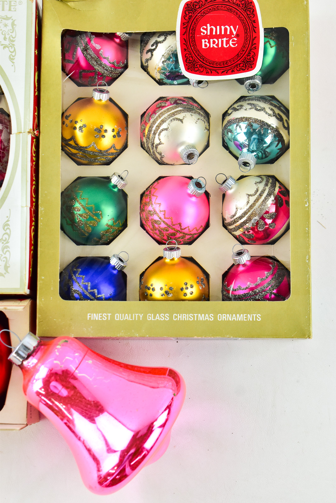 28 SHINY BRITE GLASS CHRISTMAS ORNAMENTS