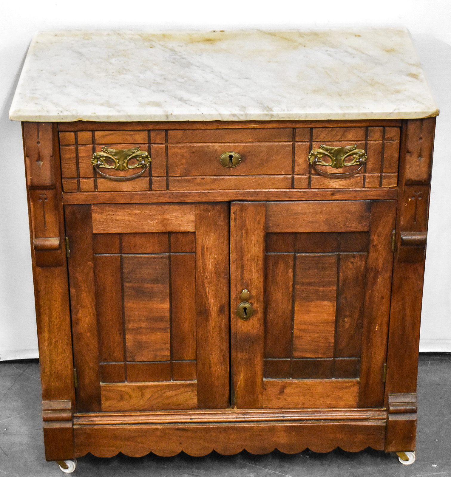 EASTLAKE STYLE WALNUT WASHSTAND