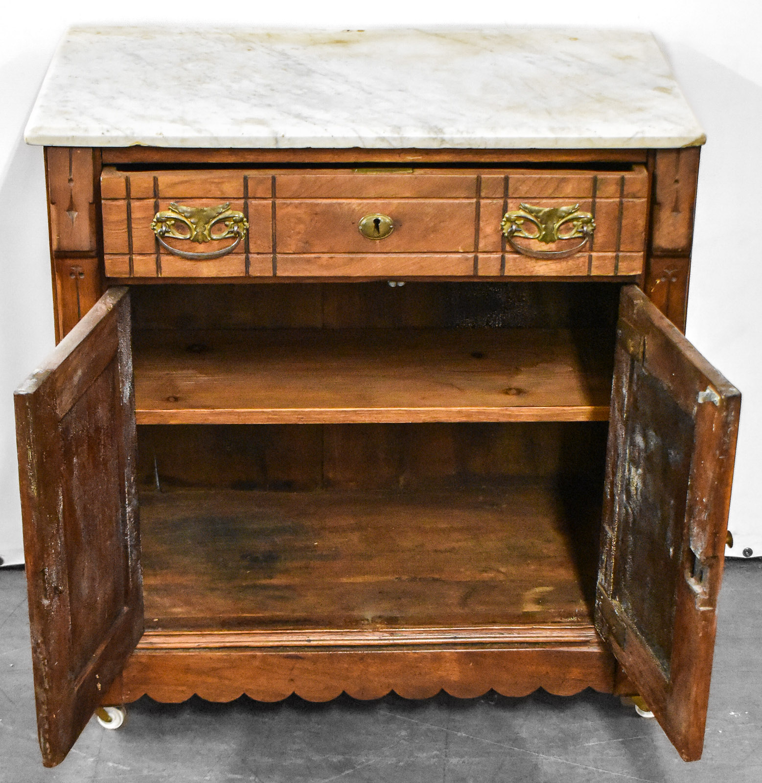 EASTLAKE STYLE WALNUT WASHSTAND