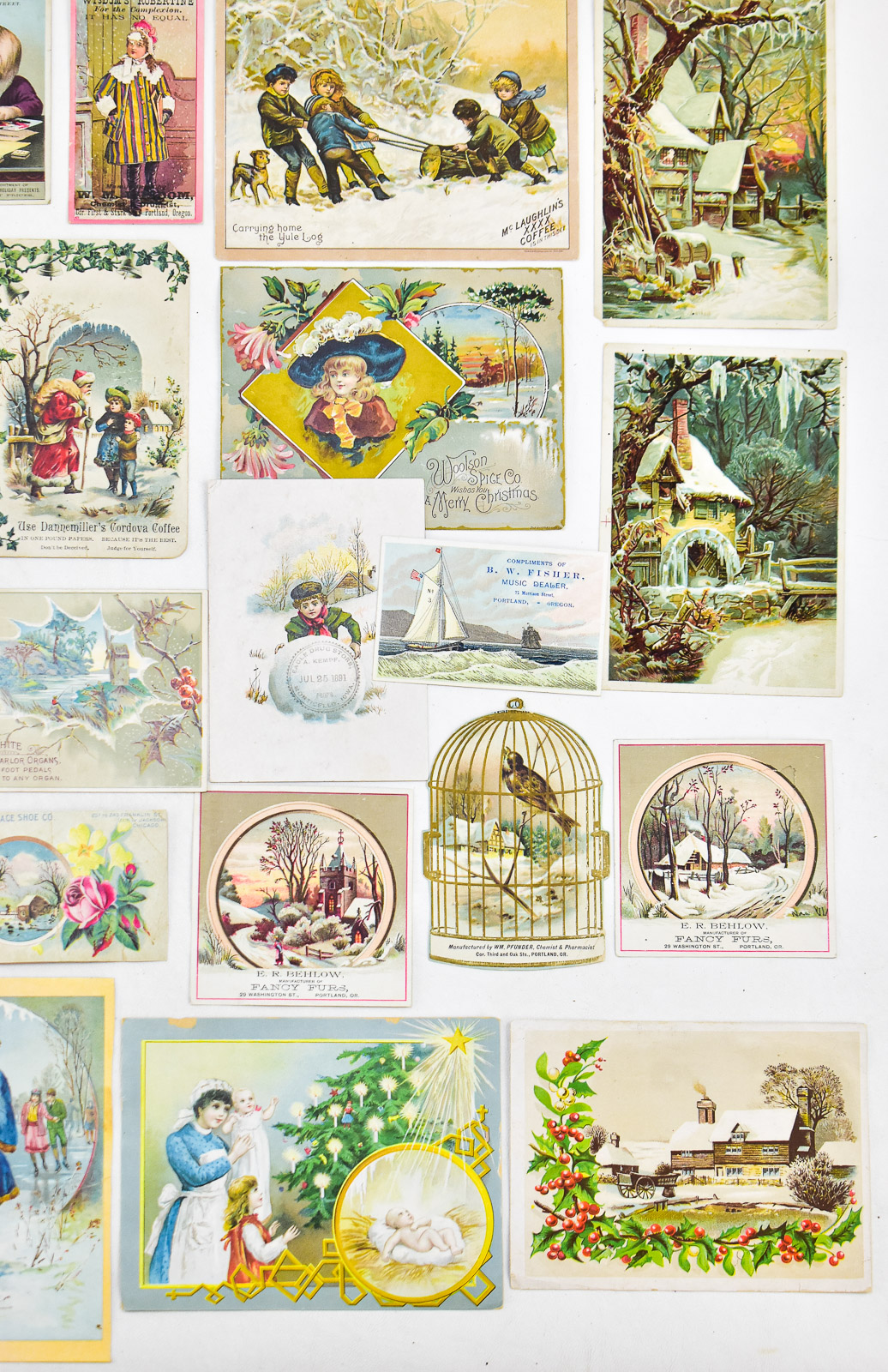 VICTORIAN ERA TRADE CARDS; PORTLAND OR. & OTHERS