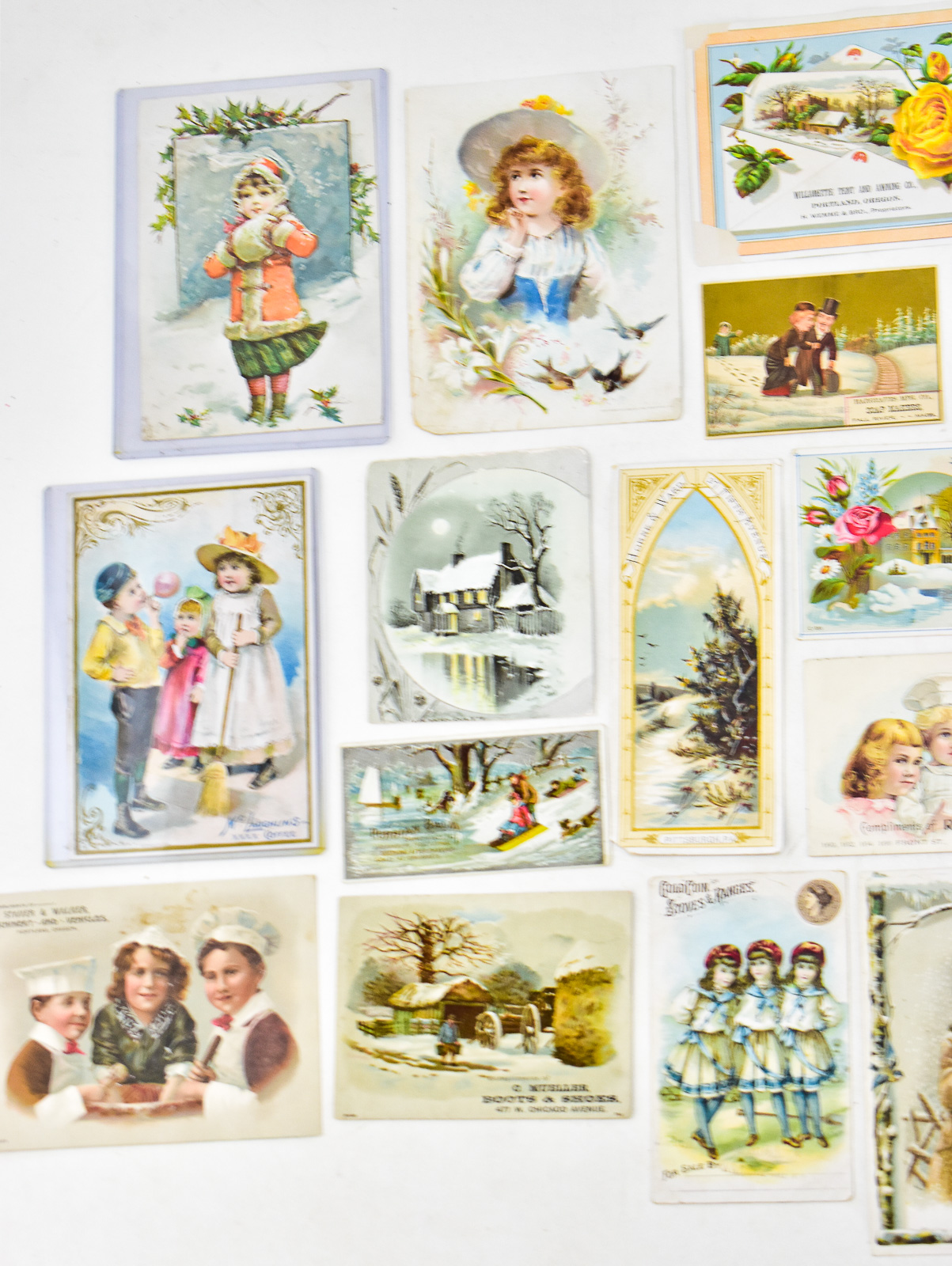 VICTORIAN ERA TRADE CARDS; PORTLAND OR. & OTHERS