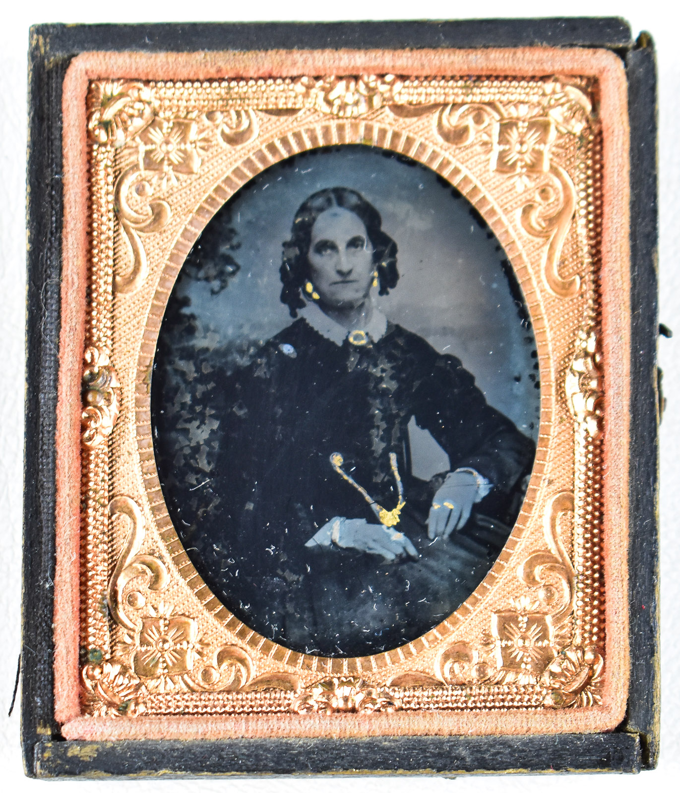 TRIO OF AMBROTYPES DEPICTING WOMAN