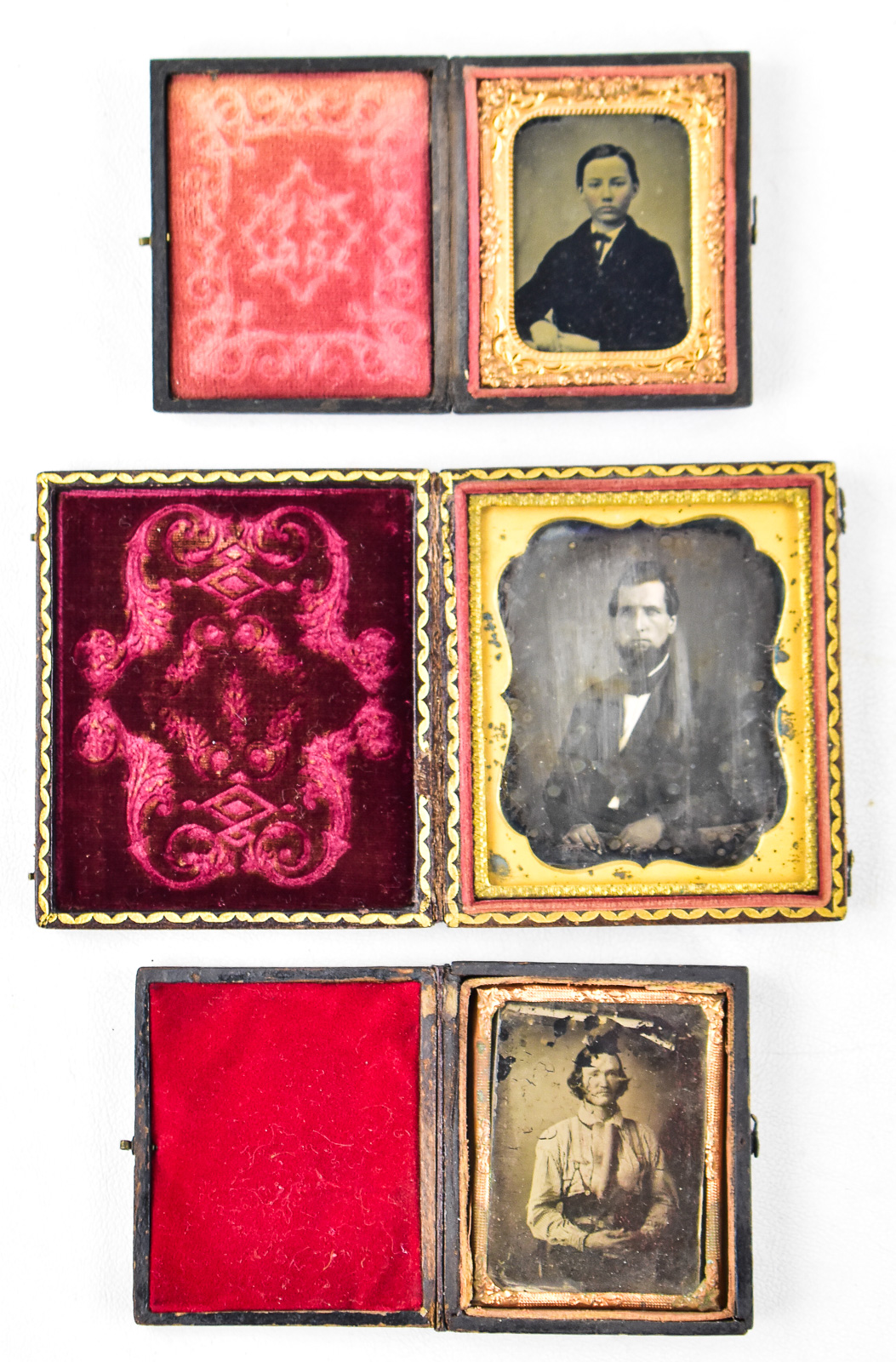 TRIO OF MALE AMBROTYPES