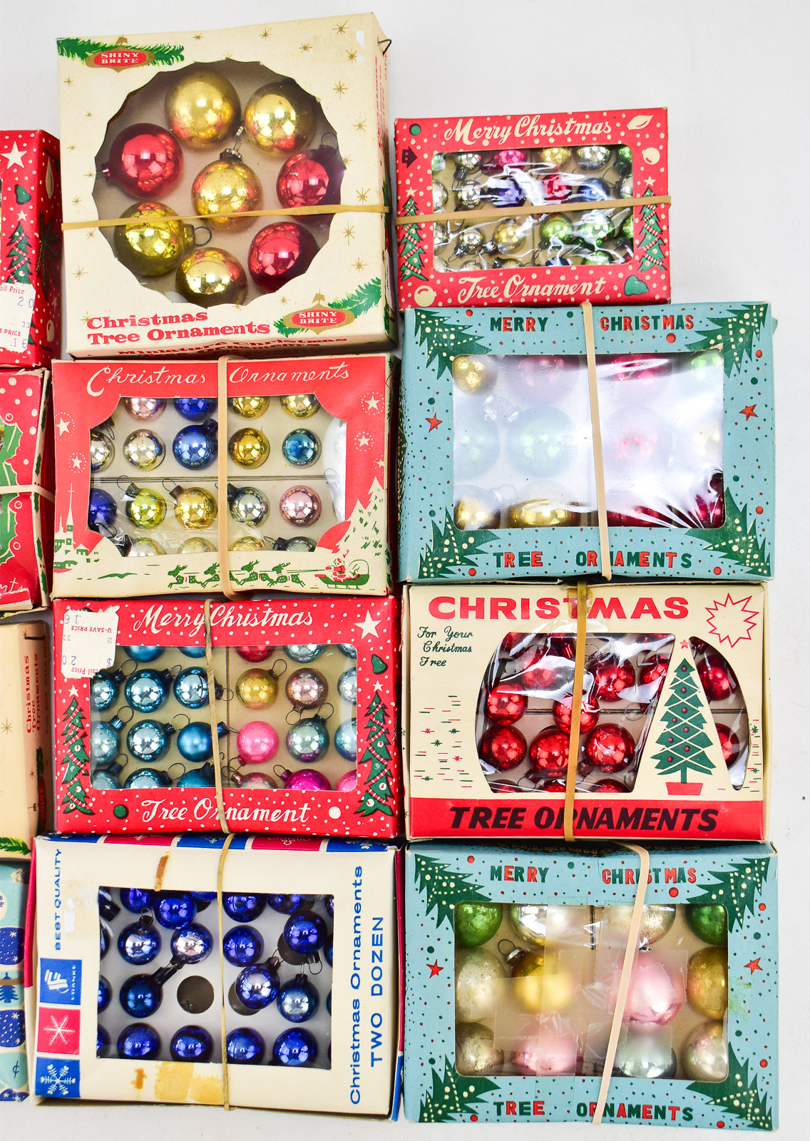 MINIATURE MERCURY GLASS BALL ORNAMENTS SHINY BRITE & MORE