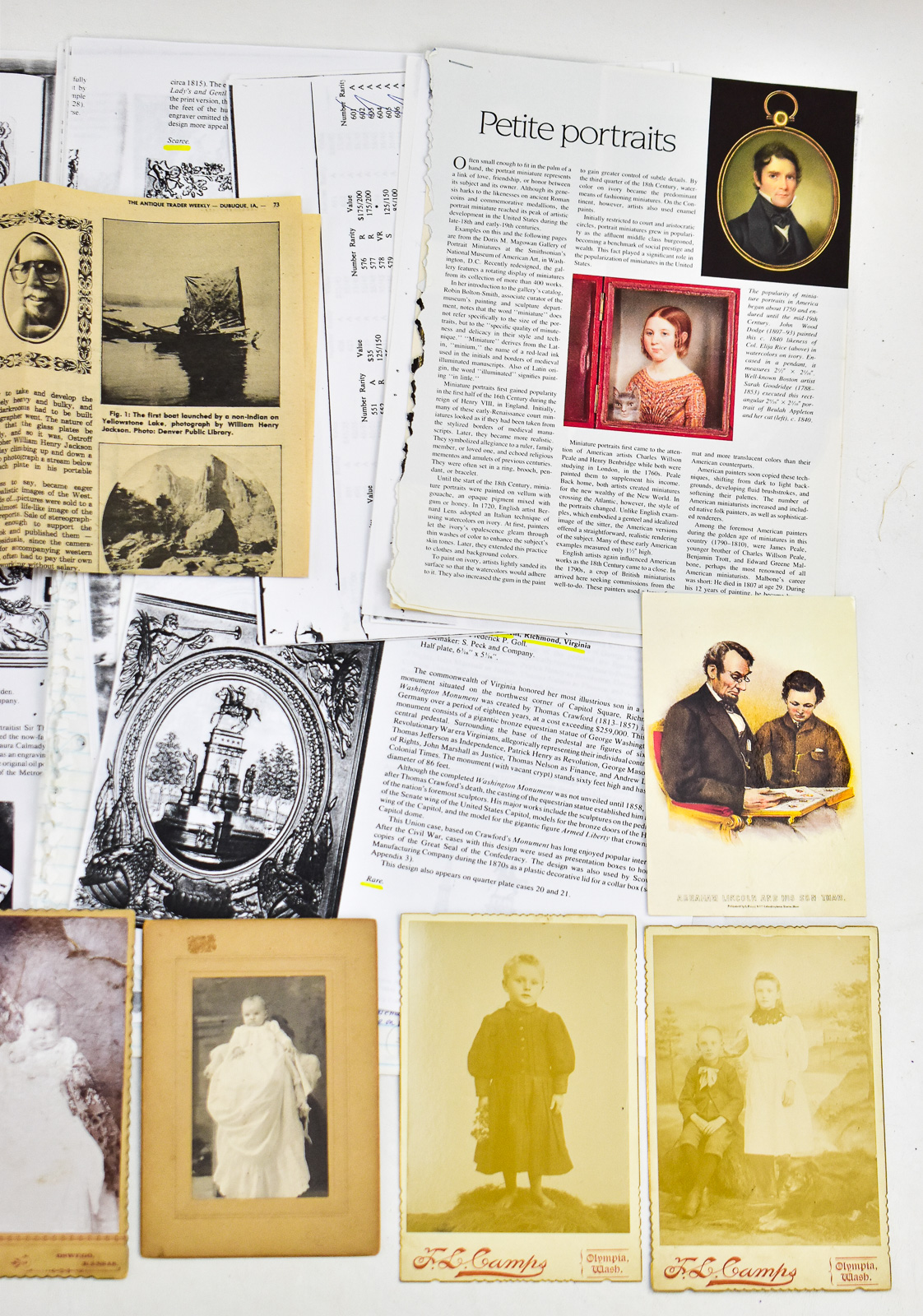 ASSORTED EPHEMERA; PHOTOGRAPHS, POSTCARDS, NEWSPAPER ARTICLES, ETC.