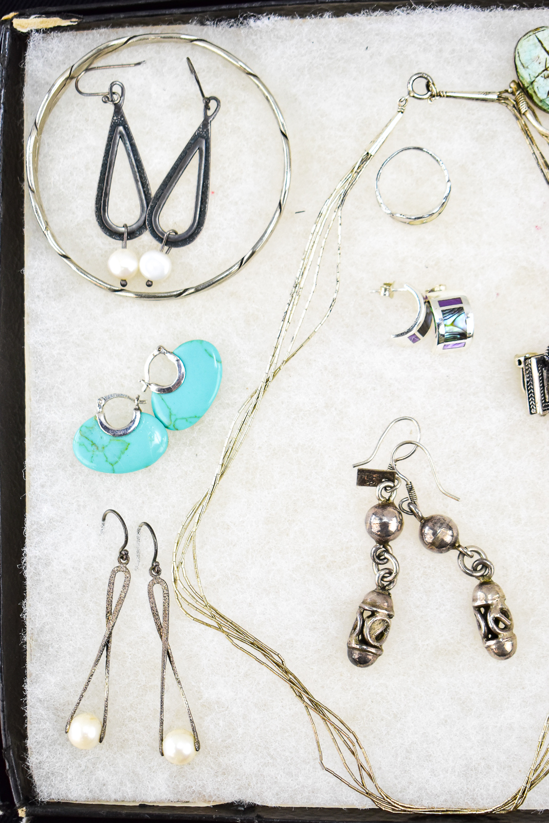 STERLING SILVER JEWELRY ASSORTMENT; LAPIS, PEARL, ONYX
