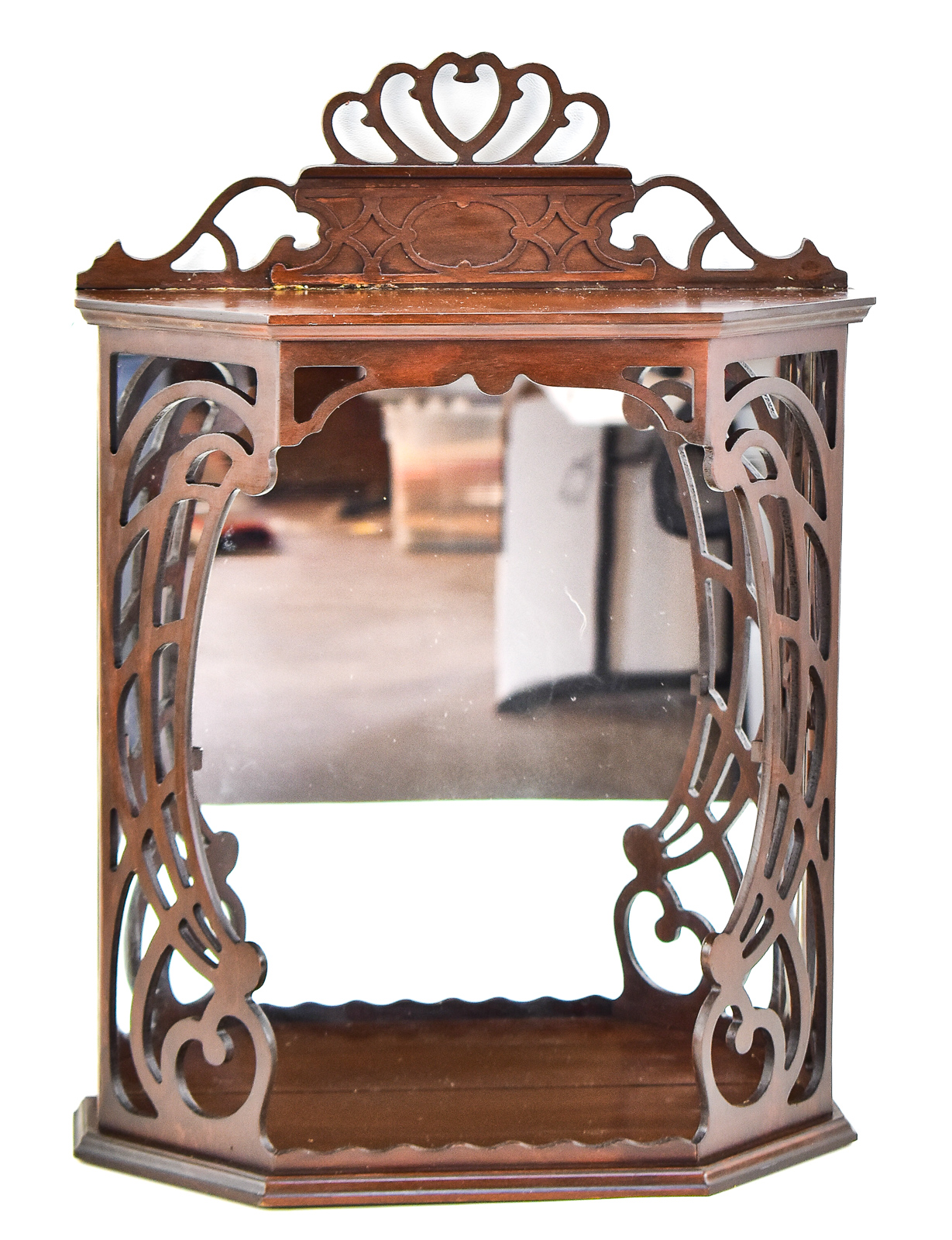 WALL MIRROR-BACK DISPLAY SHELF, BUTLER SPECIALTY COMPANY