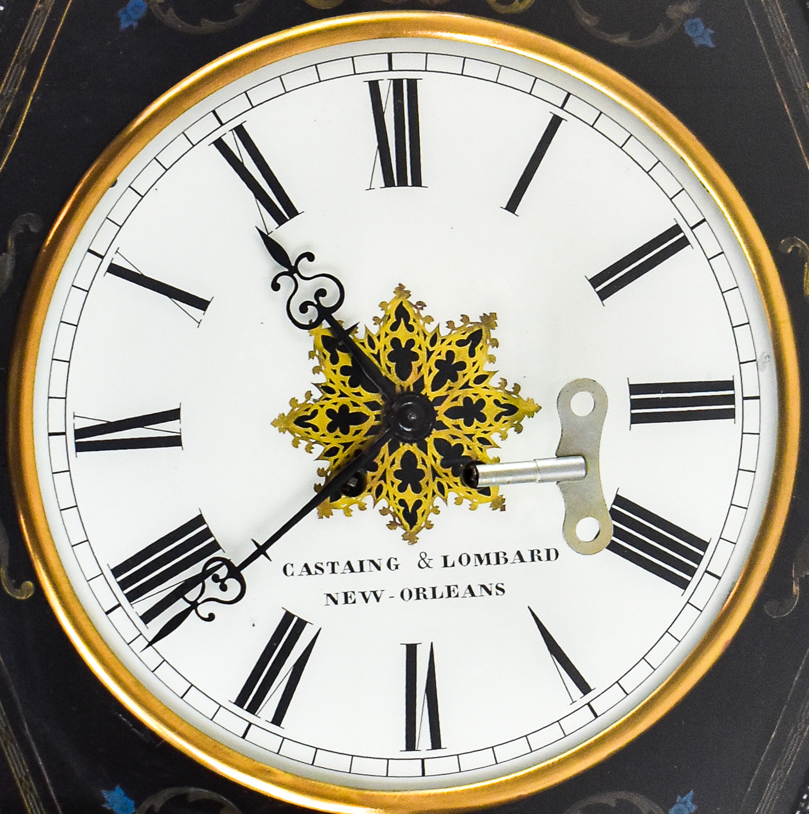 "BULL'S EYE" FRENCH NAPOLEON III HEXAGONAL WALL CLOCK
