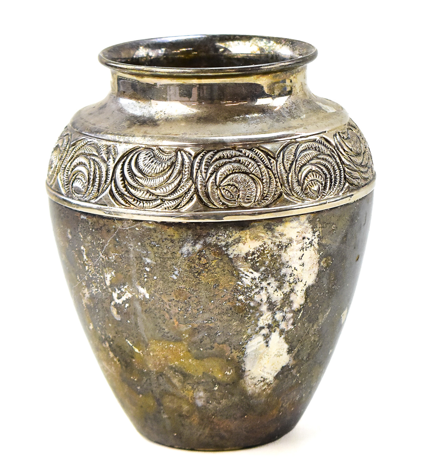 SILVER LATED URN VASE