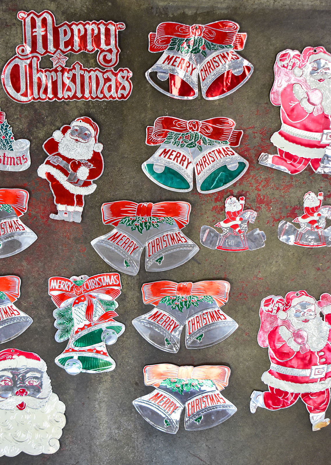 27 DIE-CUT FOIL CHRISTMAS ORNAMENTS: DOUBL-GLO, DENNISON