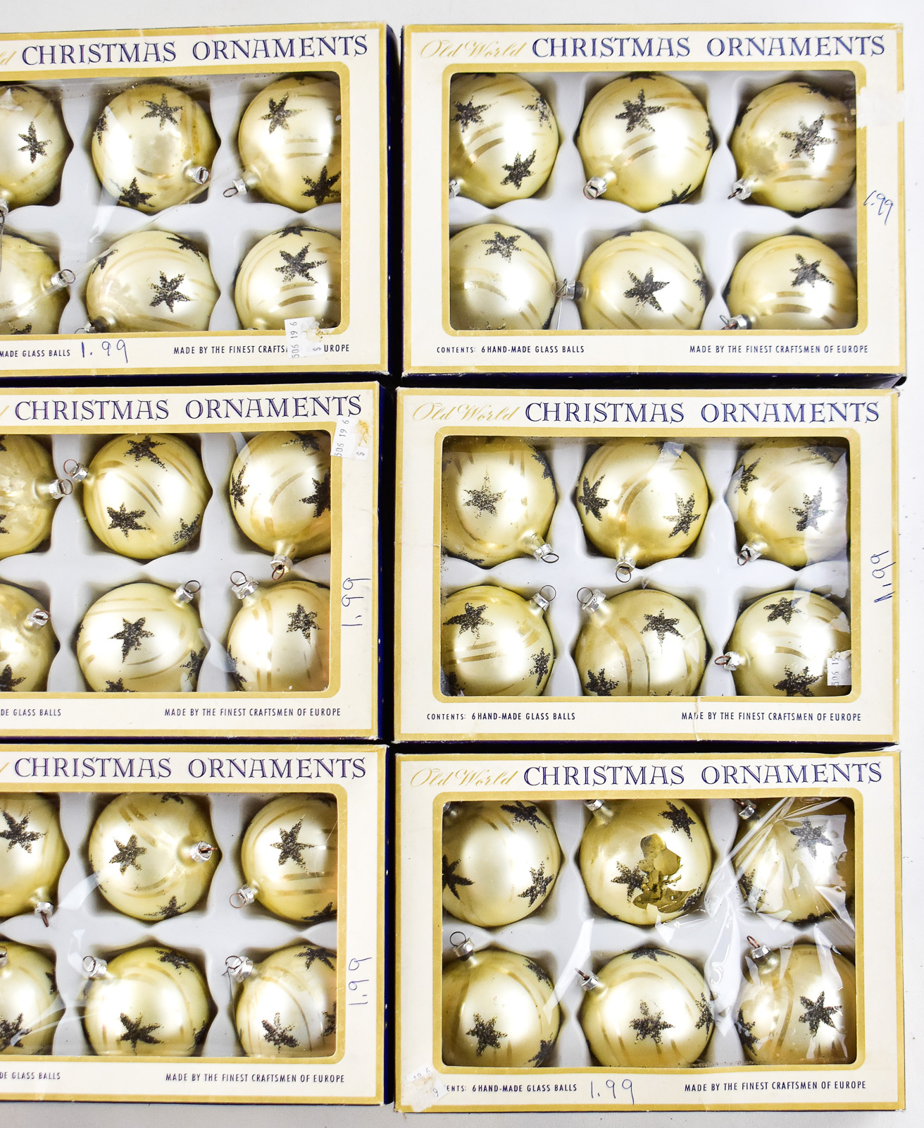 8 BOXES OF COLUBIA "OLD WORLD" CHRISTMAS ORNAMENTS