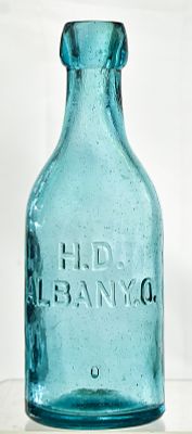 H.D. SODA WORKS COMPANY ALBANY, OR BLOB-TOP SODA BOTTLE. A H.D. Soda Works Company aqua blue 