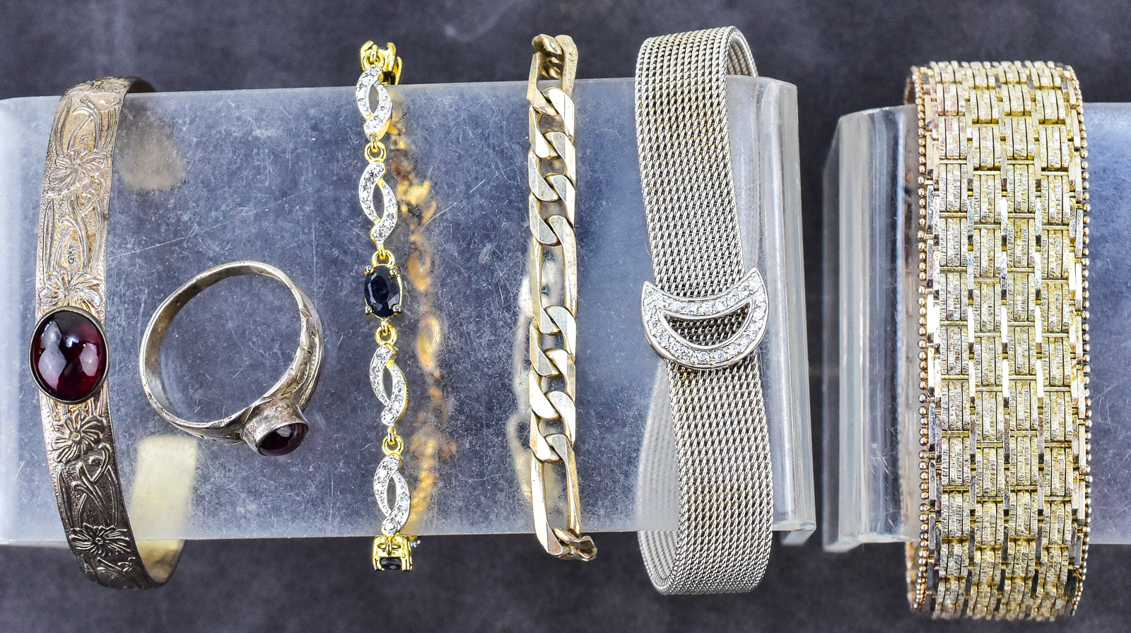 STERLING SILVER BRACELET AND RING ASSORTMENT