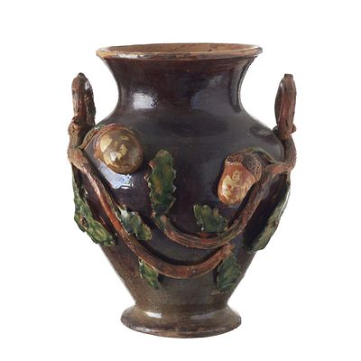 Jarra 'bolotas' em faiança das Caldas. Portugal, séc.XIX/XX, faiança das Caldas da Rainha 