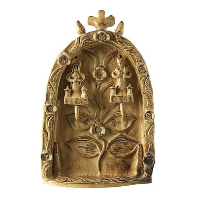 ROSA RAMALHO (1888-1977) - Altar. Portugal, séc.XX, escultura em barro popular vidrado, assinada 