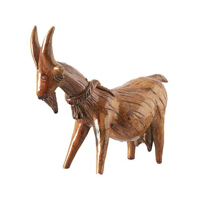 ROSA RAMALHO (1888-1977) - 'Cabra prenha'. Portugal, séc.XX, escultura em barro popular vidrado 