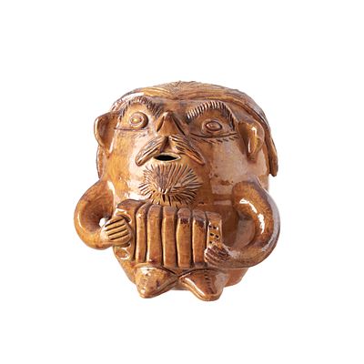 ROSA RAMALHO (1888-1977) - 'Tocador de tambor'. Portugal, séc. XX, escultura em barro popular 