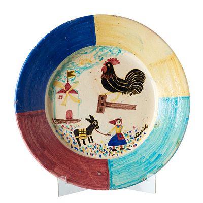 ADRIANO MARTELO (1916-2002) - Prato em faiança do Redondo. Redondo, séc.XX, em faiança 