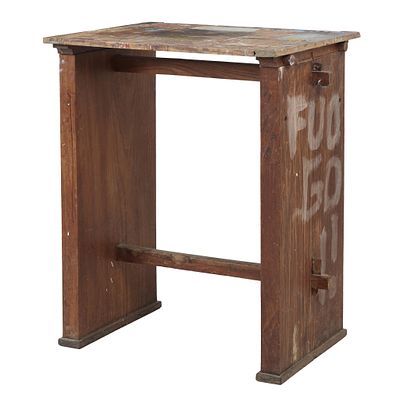 Drawing table. Portugal, 20th century, in wood, rectangular top with support bar and shaped 