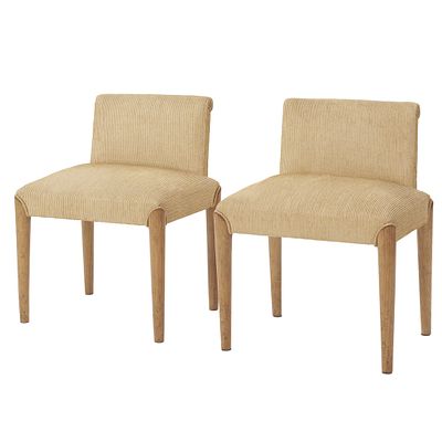 PORTUGUESE WORK (c.1930) - Set of two chairs. Portugal, c.1930, beechwood structure, low 