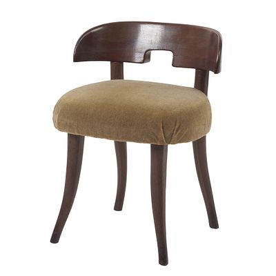 Counter stool in sucupira wood, Jugendstil. Europe, c. 1900, sucupira wood frame, green velvet 