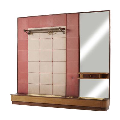 PORTUGUESE WORK, c.1950 - Modernist umbrella / coat stand. Portugal, c. 1930, in wood partially 