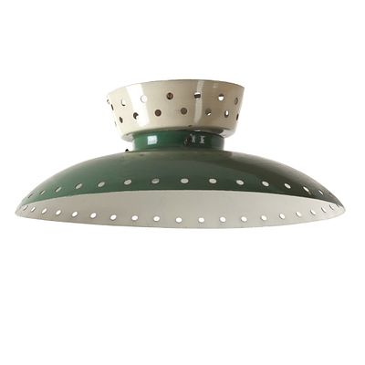 ITALIAN WORK (c. 1950) - Hanging lamp. Italy, c. 1950, in metal lacquered green on the exterior 