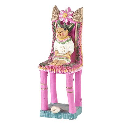 MIST&Eacute;RIO (1921-1995) - Whistle Chair with baby. Polychrome folk clay sculpture, signed 'M'. 