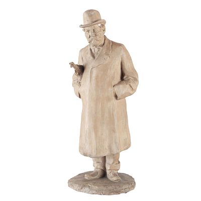 FRANCISCO DA SILVA GOUVEIA (1872-1951) - 'Male figure'. Terracotta sculpture depicting a male 