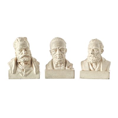 JOSE CABRAL ANTUNES (1916-1986) - Three terracotta writer busts. Portugal, 20th century, three 