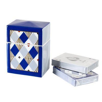 VISTA ALEGRE - 'Naipes' box, Collectors' Club 2004. Vista Alegre porcelain, with gilt and 