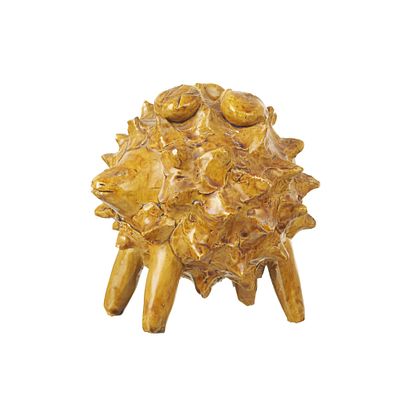 ROSA RAMALHO (1888-1984) - Hedgehog. Glazed folk clay sculpture. Signed RR. Signs of use. Dim.: 