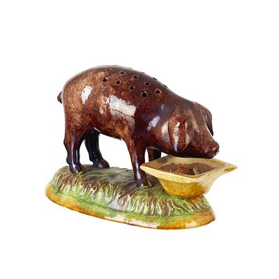 'Pig' toothpick holder in Caldas earthenware. Caldas earthenware, made by Herculano Elias 